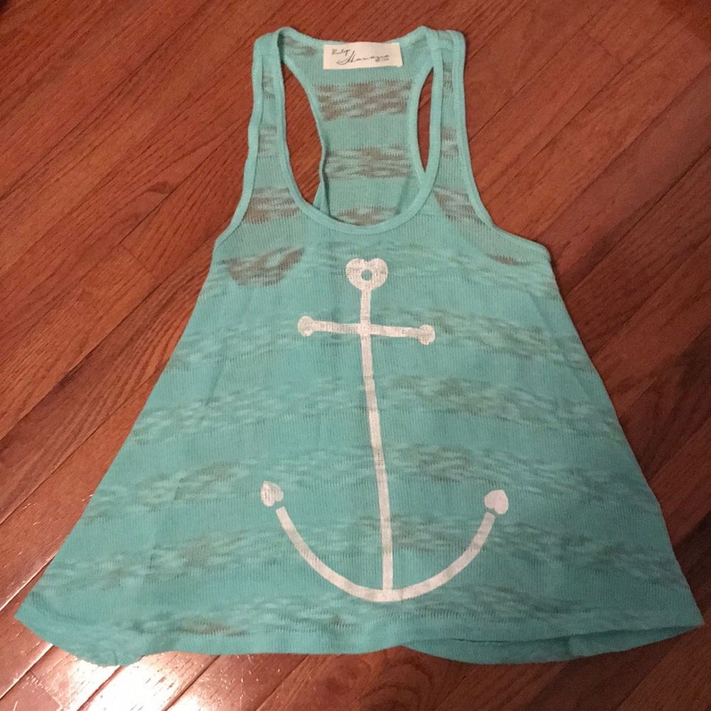 Vintage Havana sea foam crocheted anchor top